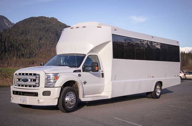 White Newport party bus