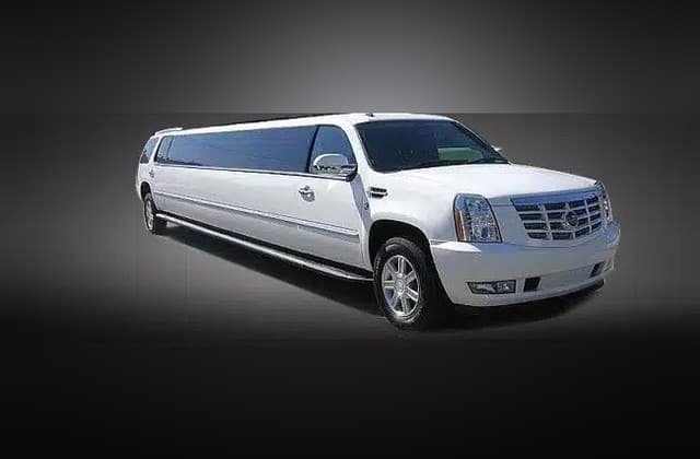 White Cadillac Escalade stretch SUV limousine